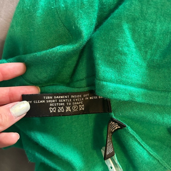 ralph lauren black label emerald green cashmere and silk long sleeve - Picture 5 of 5